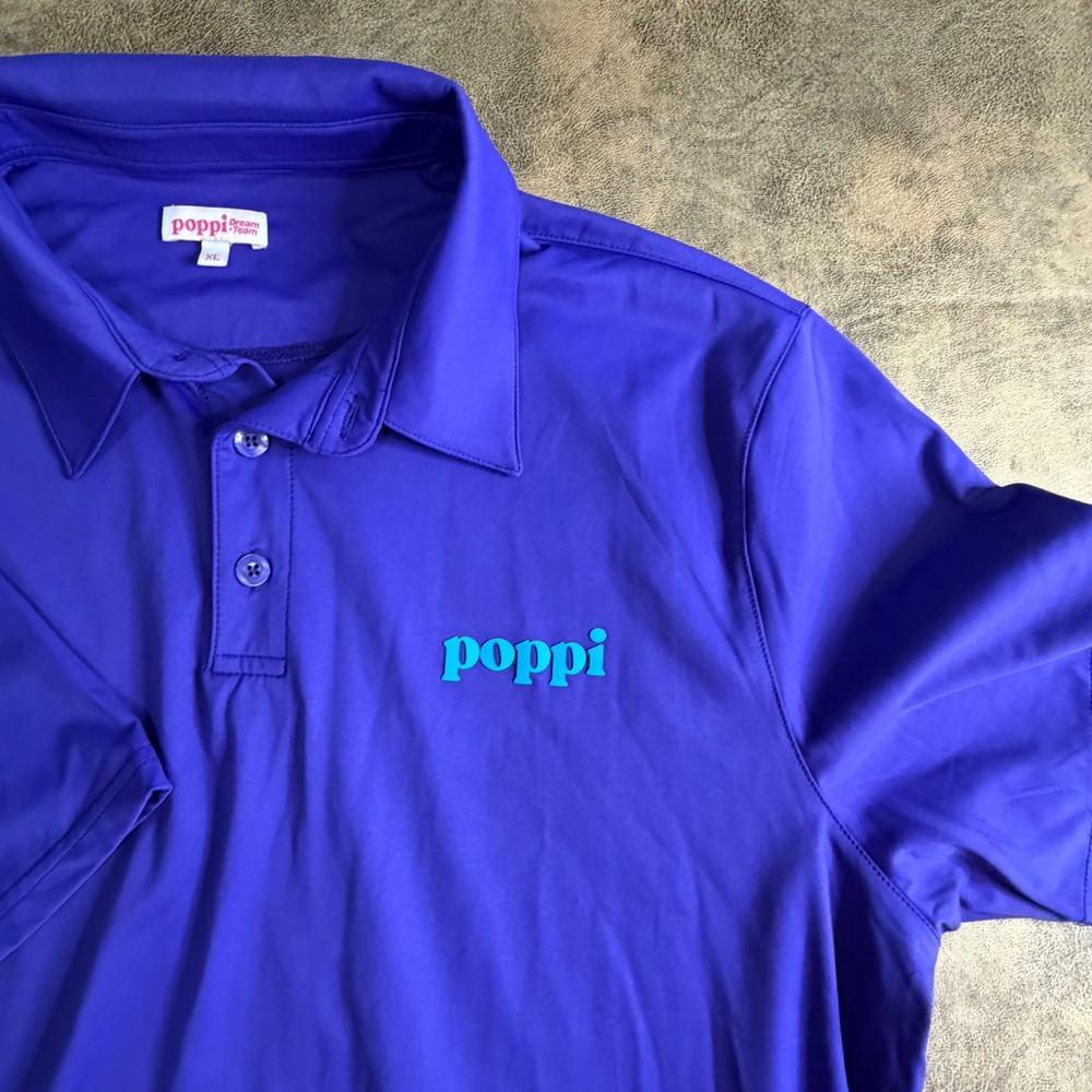 Poppi Soda Polo Shirt Mens XL Purple Short Sleeve Dream Team